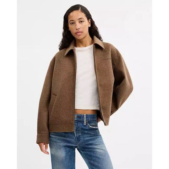 NWT Coach Women's Zip Front Wool Jacket Teddy Bear CAA10 Large - Picture 12 of 12